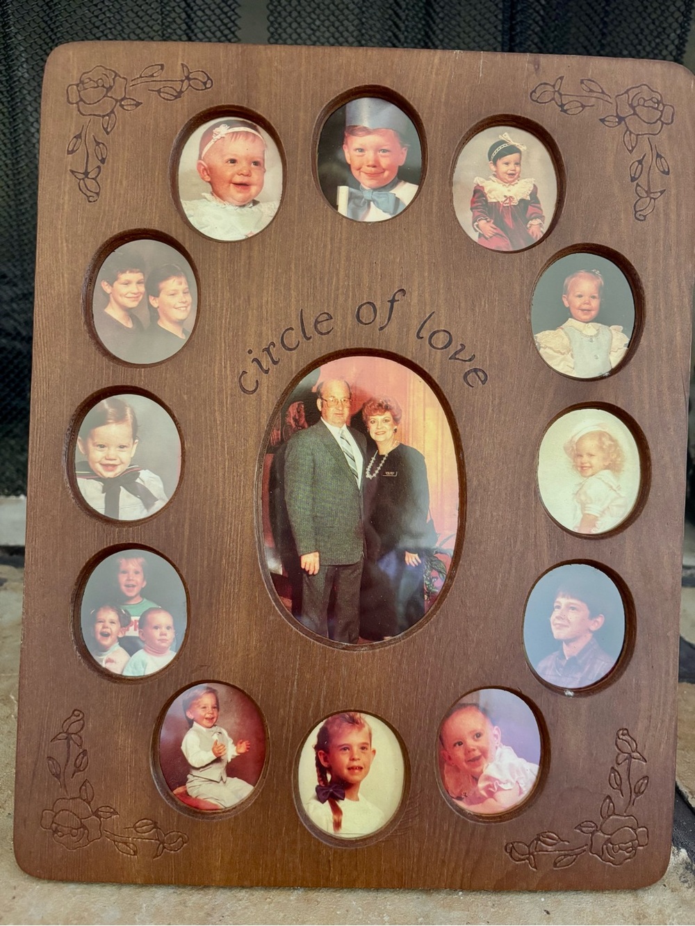 Circle of Love Wooden Multi-Photo Frame - Brown New in the box.